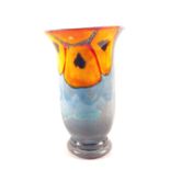 A large Poole Living Glaze blue ground vase,