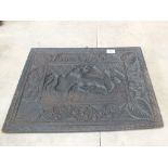 A 19th Century carved Oak panel with stag carving,