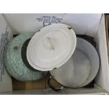 Various toilet wares, enamel flour bin,