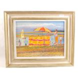 John Reay, oil on canvas titled 'Windbreak and Parasol',