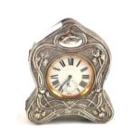 A Silver Art Nouveau pocket watch holder,