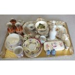 Various Royal commemorative and other china (two trays)