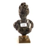 A 19th Century Bronze bust of a Victorian lady,
