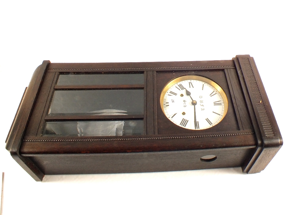 An Oak wall clock plus a striking mantel clock - Image 2 of 2