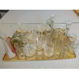 Various cut and other glasses,