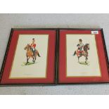 Four prints of Officers on horseback, Lifeguards and 10th Hussars,