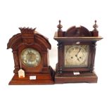 An Ansonia Oak cased striking mantel clock plus one other