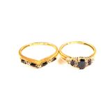 Two 9ct Gold Sapphire and Diamond set rings