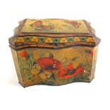 A Victorian Colmans Mustard tin decorated with butterflies and flowers.