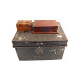 An inlaid mahogany bridge box,