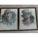 A pair of Jack Coile pencils, 'The Artful Dodger' and 'Fagin',