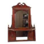 A beautiful burr walnut wall hanging shelved mirror.