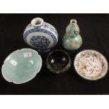 Five various Chinese vases and bowls