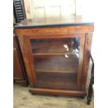 A 19th Century inlaid mahogany and ebonised glazed cabinet with tilt metal mounts