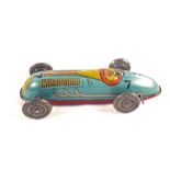 An English tin plate racing car No.