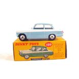 A boxed Dinky Toys 189 Triumph Herald in light blue with white centre