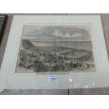 Two hand coloured prints 'Encampment' and 'Review of the Suffolk Volunteer Corps at Lowestoft',