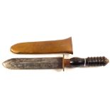 A late 19th Century 'Siebe Gorman & Co' divers knife in its correct metal scabbard,