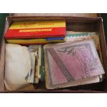 Two cases containing postcards, photos,