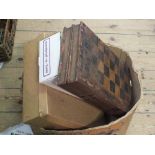 A boxed wooden Labrynth game,