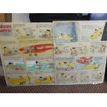 Two sheets of original artwork story boards by Frank Dickens,