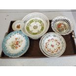 A tray of various Ribbon plates and bowls