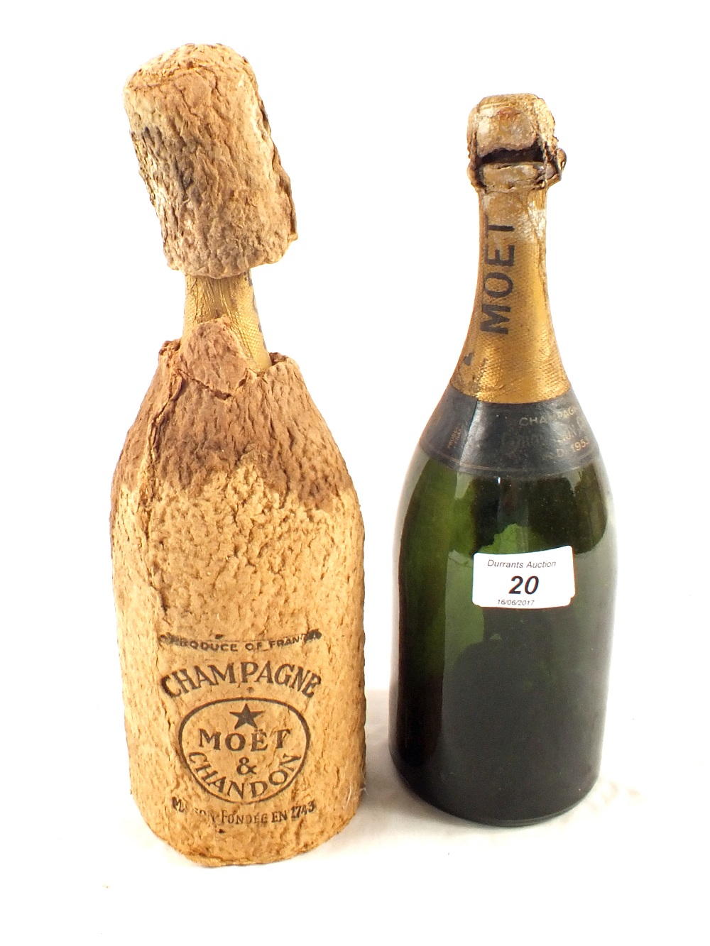 Two Moet & Chandon champagne bottles,