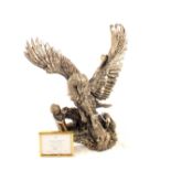 A silver coated country artists owl titled 'Evenings Venture', limited edition No.