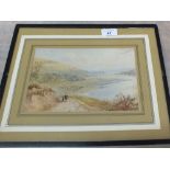 Cornelius Pearson (1805-1891) watercolour figure on a country path, signed and dated 1877,