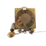 A thirty hour brass dial long case clock movement