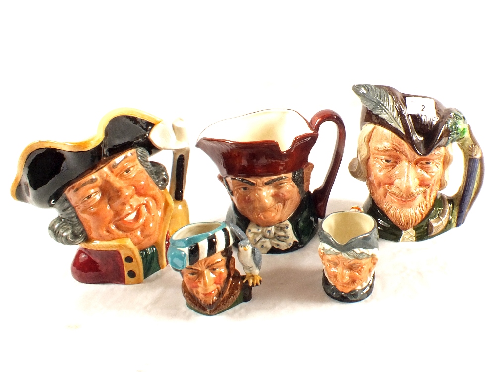 Five Royal Doulton character jugs, Robin Hood,