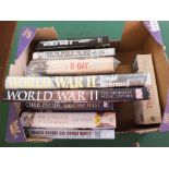 Various volumes on war and football etc (two boxes)