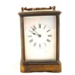 A brass cased carriage clock