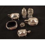 Various silver cruet items