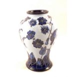 A boxed Moorcroft Florian Echo pattern vase circa 2003, with impressed marks to underside,