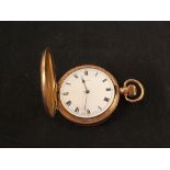 A 10ct gold plated full Hunter pocket watch