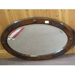 Five various mirrors plus an Islamic brass tray