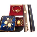Various watches including an 18ct lady's and a compact