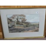 John Sutton, watercolour titled 'Late October West Witton',