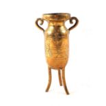 A Chinese brass ritual vessel with incised decoration,