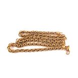 A heavy 9ct gold 'wheat' link necklace