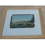 A pair of 19th Century coloured pictures of continental river scenes,