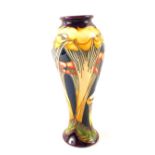 A boxed Moorcroft Chanterelle Mushroom pattern trial vase circa 2007, impressed marks to underside,