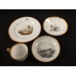 Four pieces of Miles Masons Bat printed china