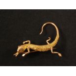 A continental gold two colour lizard brooch,