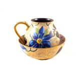 A Carlton ware handcraft floral jug plus fruit bowl