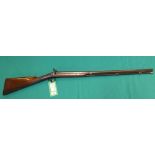 A single barrel percussion shotgun by Smith, approx 12 bore,