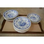 A Victorian blue and white 'Chinese Marine' dinner set