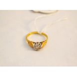 An 18ct gold illusion diamond solitaire ring,