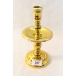 An 18th Century Dutch brass Heemskerk candlestick,